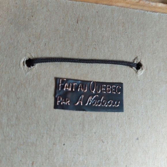 Vintage 1976 A. Nadeau's Embossed Copper Art of Woman Churning Butter - Picture 6 of 8